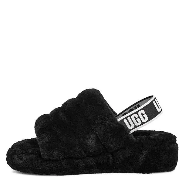 סנדליי UGG Fluff Yeah Slide Black נשים