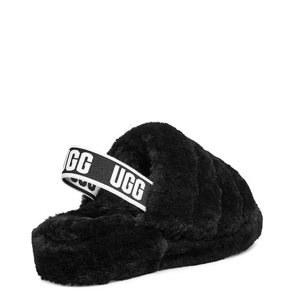 סנדליי UGG Fluff Yeah Slide Black נשים