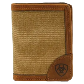 Ariat Brown Canvas Bi-fold with Flipcase Wallet A3541844