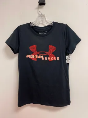 Athletic Top Short Sleeve By Under Armour In Black, Size: Xs