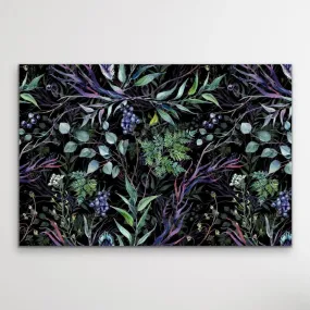 Australian Forest - Dark Blue and Green Foliage Stretched Canvas Print