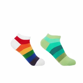 Block Stripe Women's Trainer Socks Bundle - Rainbow & Earth