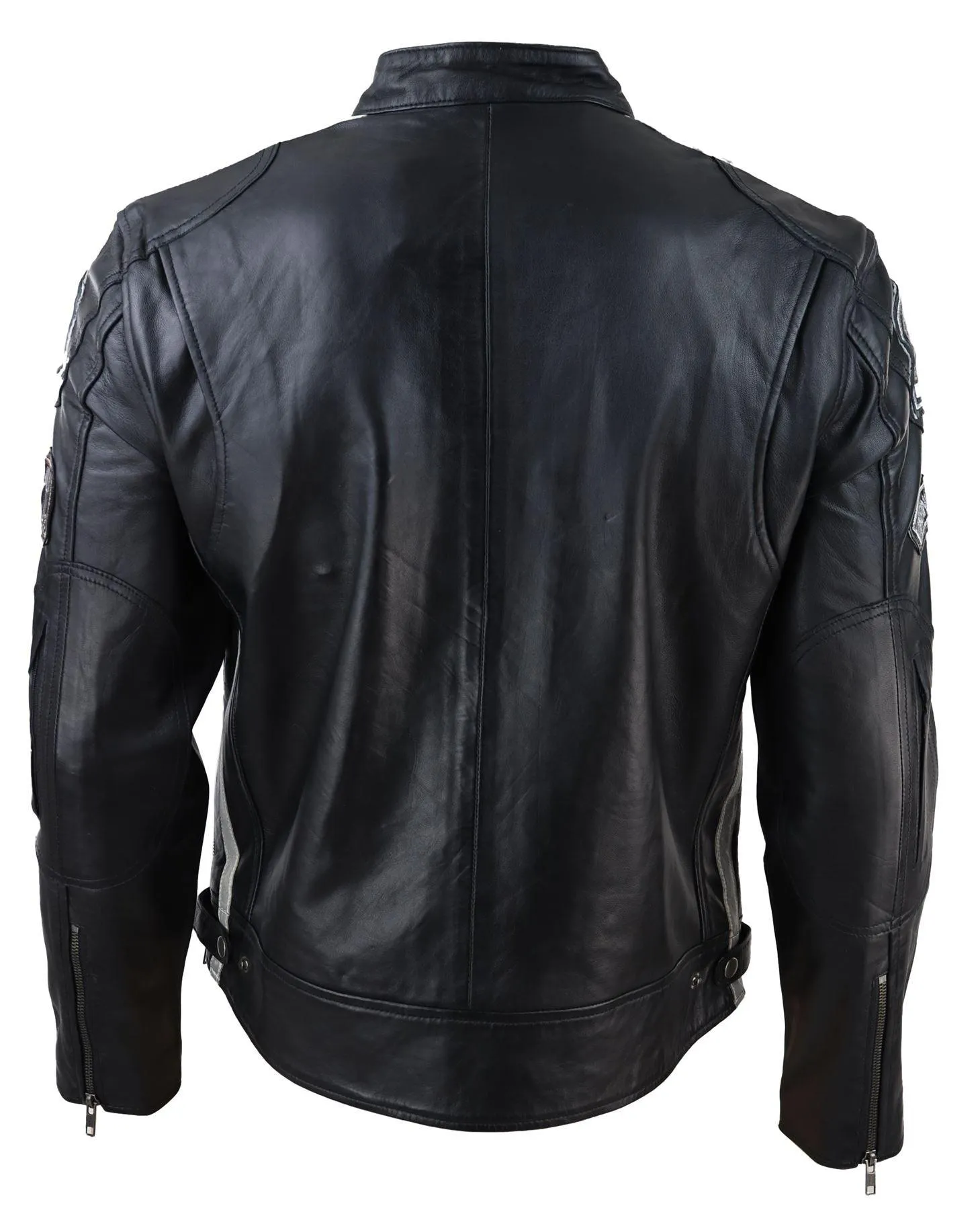 Men's Zipped Biker Leather Jacket | Infinity