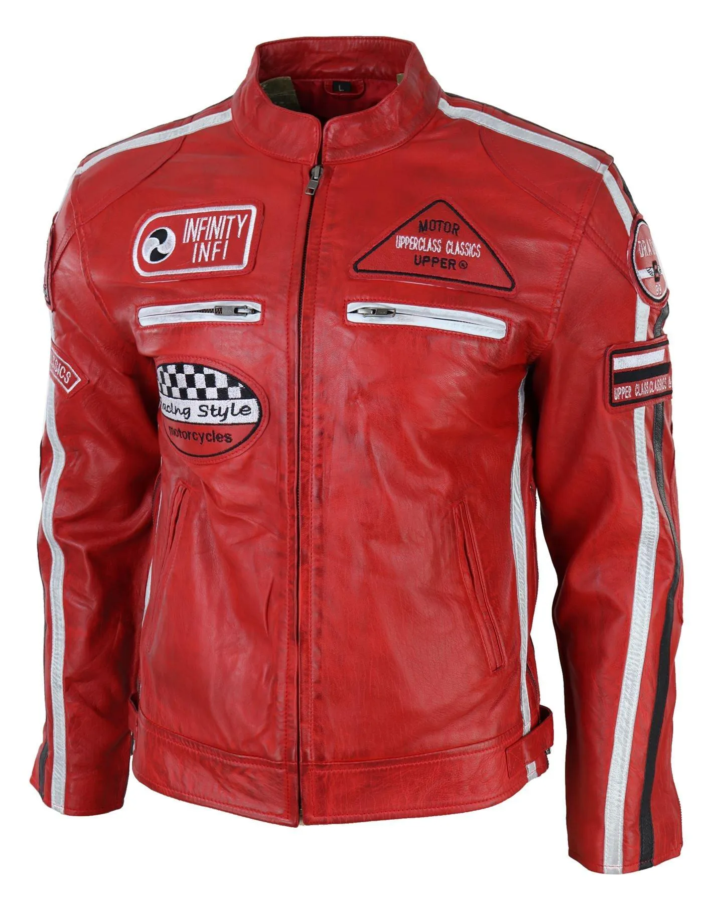 Men's Zipped Biker Leather Jacket | Infinity