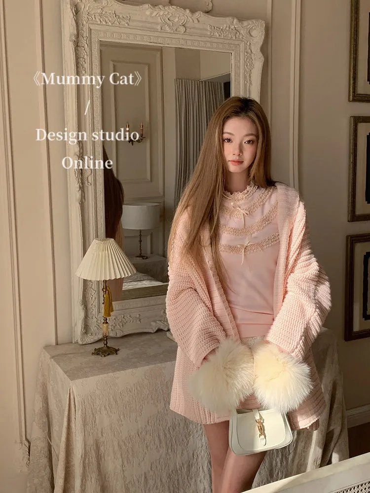 [Mummy Cat] Roseate Dream Cardigan Set