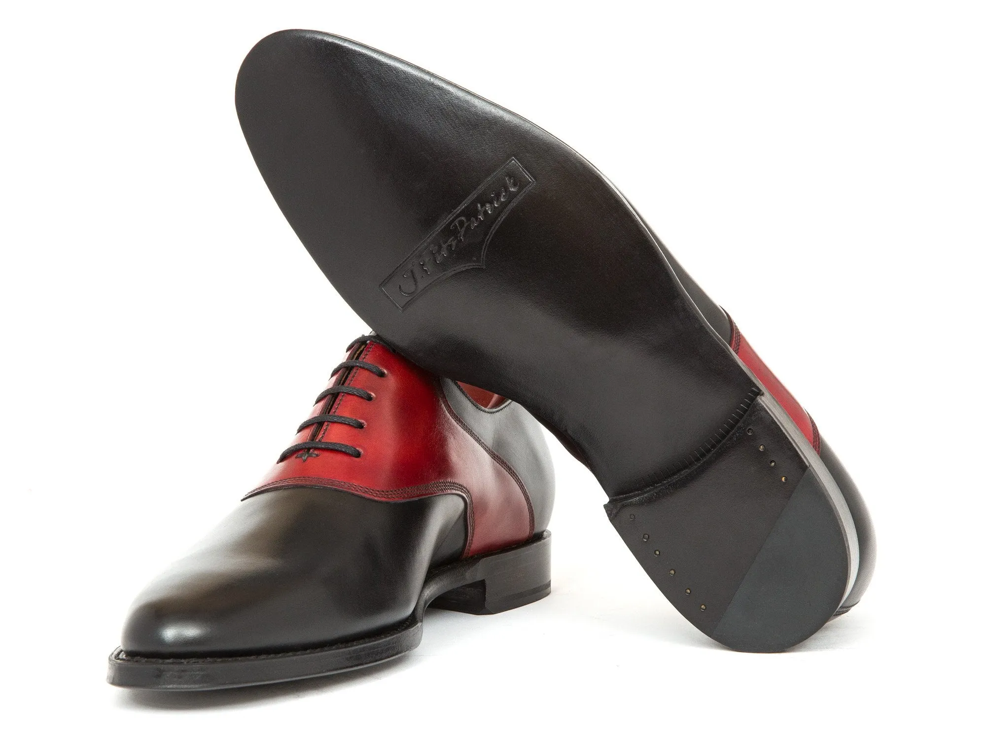 Stefano - MTO - Black Calf / Red Calf Saddle - JKF Last - Single Leather Sole