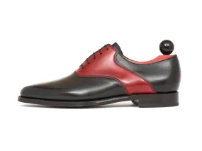 Stefano - MTO - Black Calf / Red Calf Saddle - JKF Last - Single Leather Sole